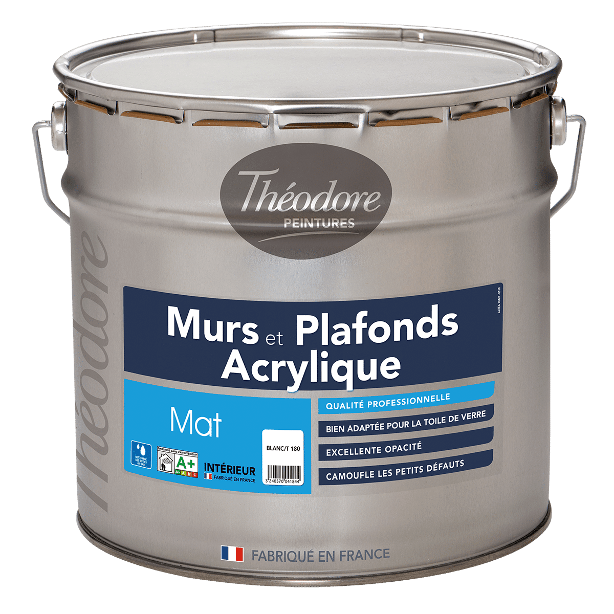 Peinture acrylique pour murs et plafonds blanc mat 10 L BOREAL PRO